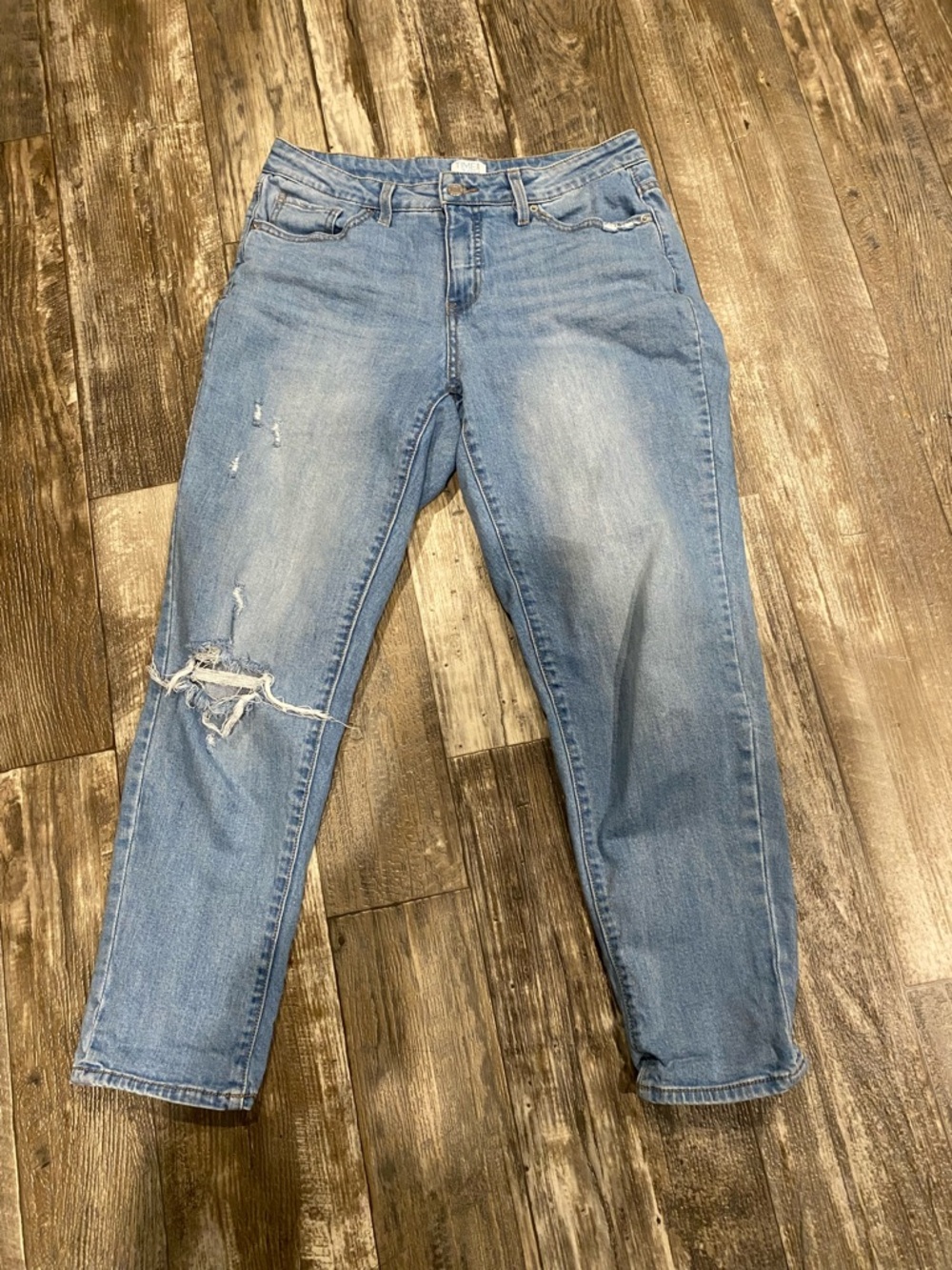 Time and Tru Light Blue Distressed Boyfriend Jeans